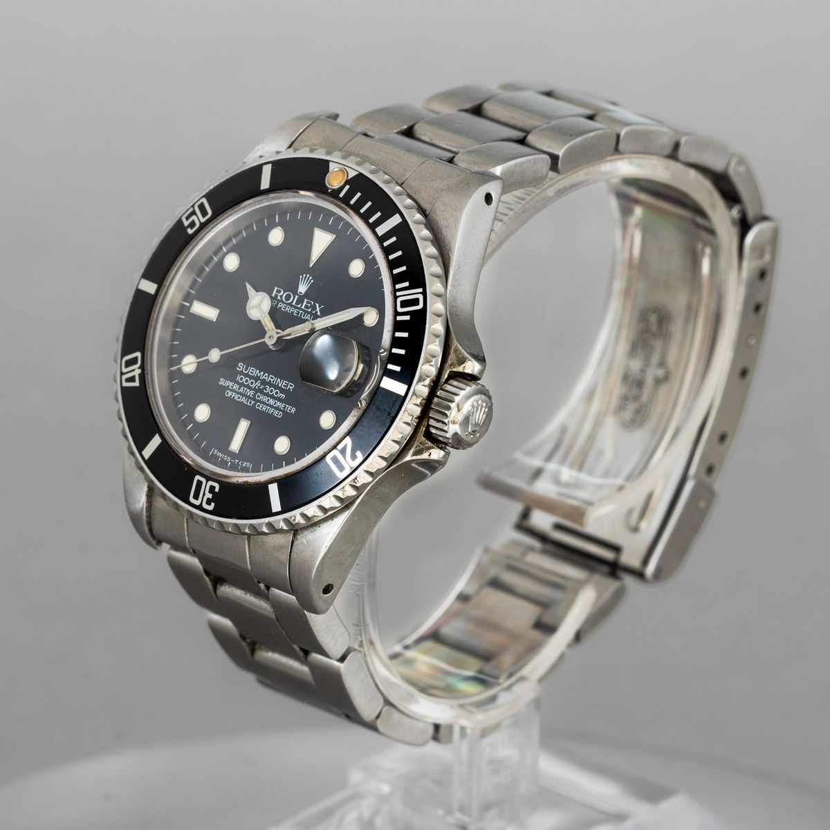 Rolex - Submariner 16800 con Cassa in Acciaio con Ghiera Girevole, Quadrante Nero al Trizio con B...