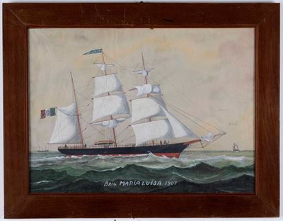 Pittore del XX Secolo Ritratto del Brigantino Maria Luisa, 1907
