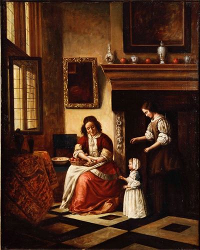 Pittore del XIX Secolo Scena di Interno