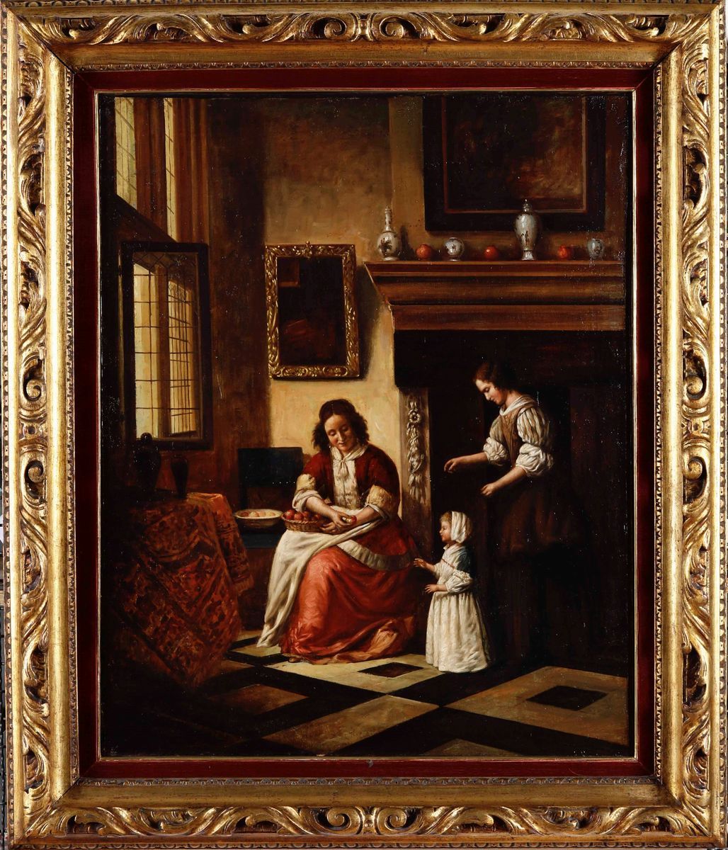Pittore del XIX Secolo Scena di Interno