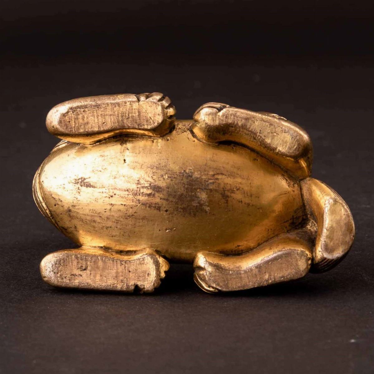 Figura di Cerbiatto con Giunco in Bronzo Dorato, Cina, Dinastia Ming, XVII Secolo