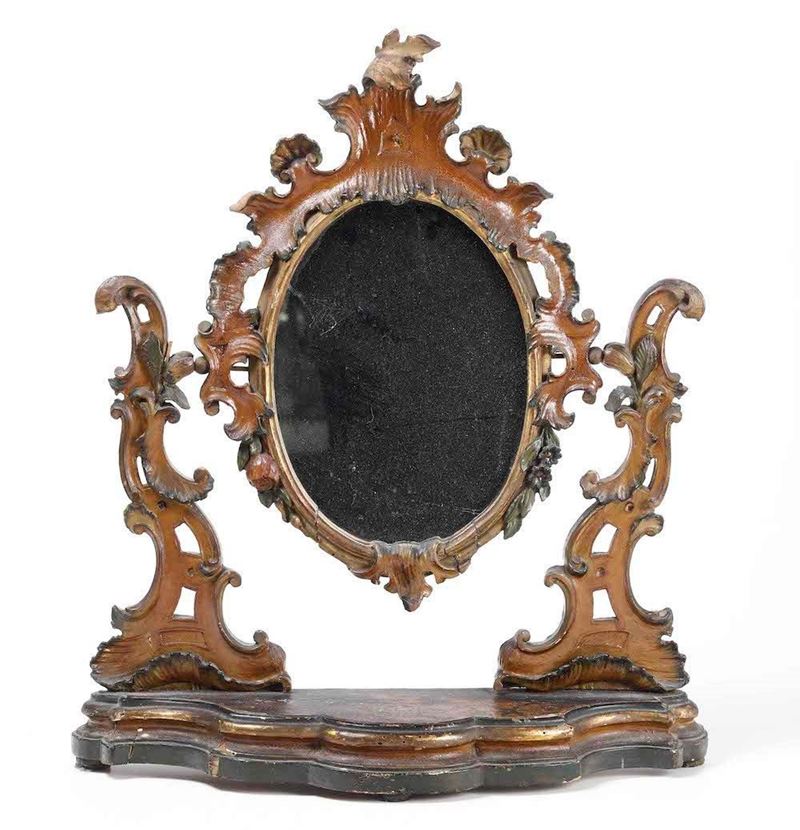 Piccola specchiera da tavolo in legno intagliato  - Auction Antique January - Cambi Casa d'Aste