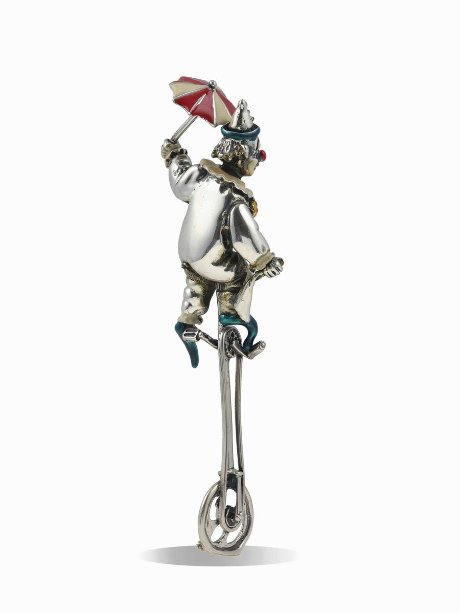 Gene Moore per Tiffany & Co. Due Clown con Smalti Policromi