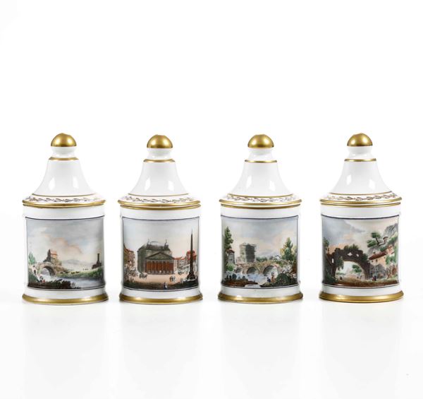 Quattro vasi con coperchio Francia, XX secolo