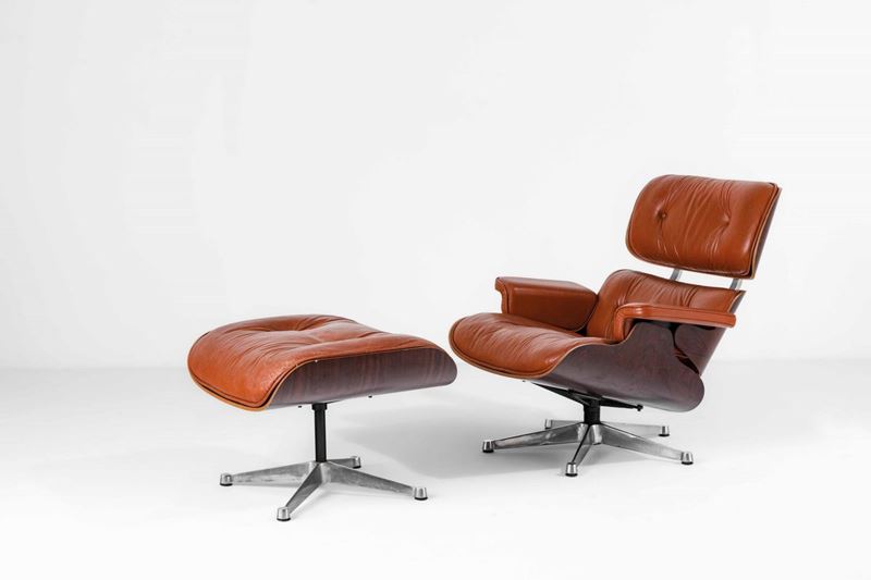 Charles &amp; Ray Eames : Lounge chair mod. 670 e poggiapiedi mod. 671  - Auction Design 200 - Cambi Casa d'Aste
