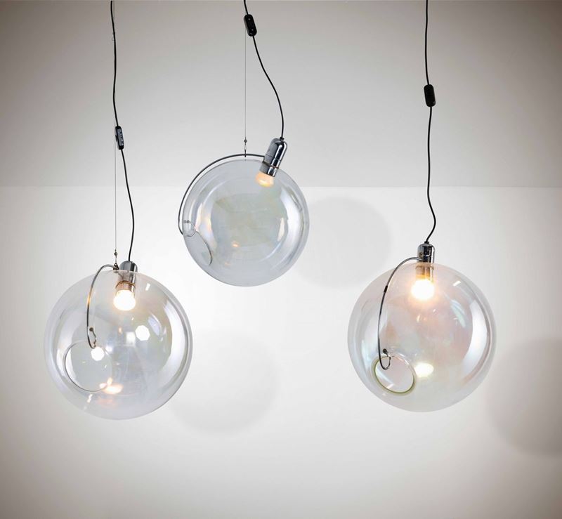 Carlo Nason : Tre lampade a sospensione mod. Sona  - Auction Design 200 - Cambi Casa d'Aste