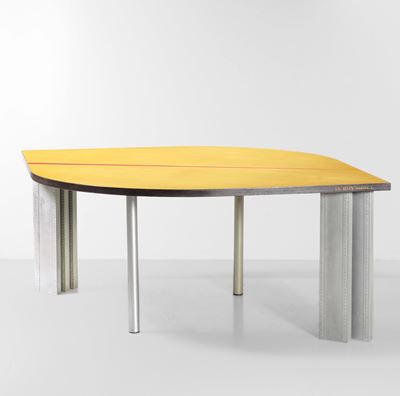 Tavolo modello 4, legno e metallo cromato