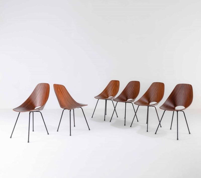 Vittorio  Nobili : Sei sedie mod. Medea  - Auction Design 200 - Cambi Casa d'Aste
