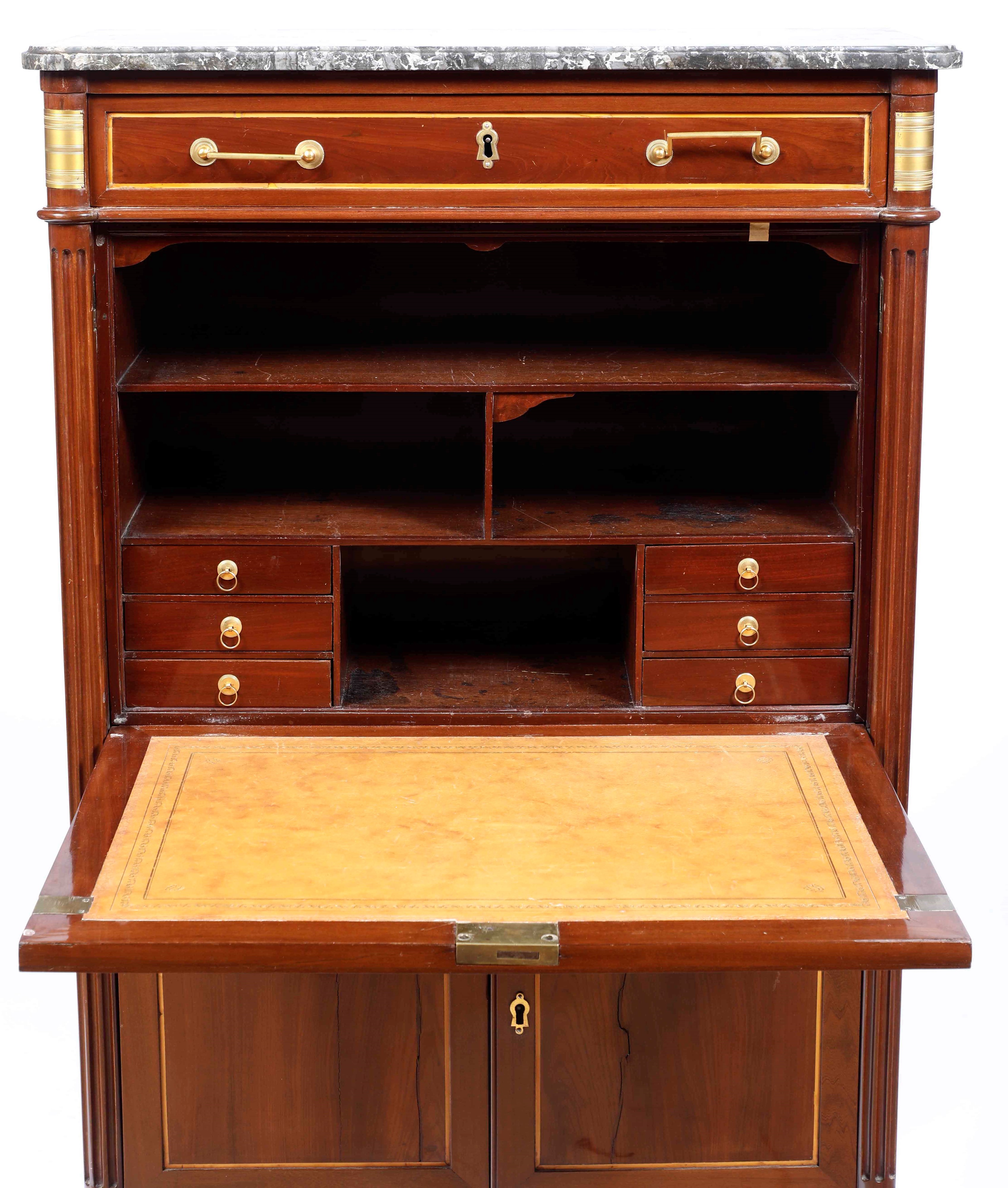 Secretaire Lastronato e Filettato. XIX Secolo