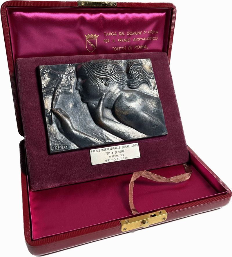 ITALIA. REPUBBLICA. Placca in bronzo 21 aprile 1973. Premio Internazionale Giornalistico "Città di Roma".  - Auction Numismatics - Cambi Casa d'Aste