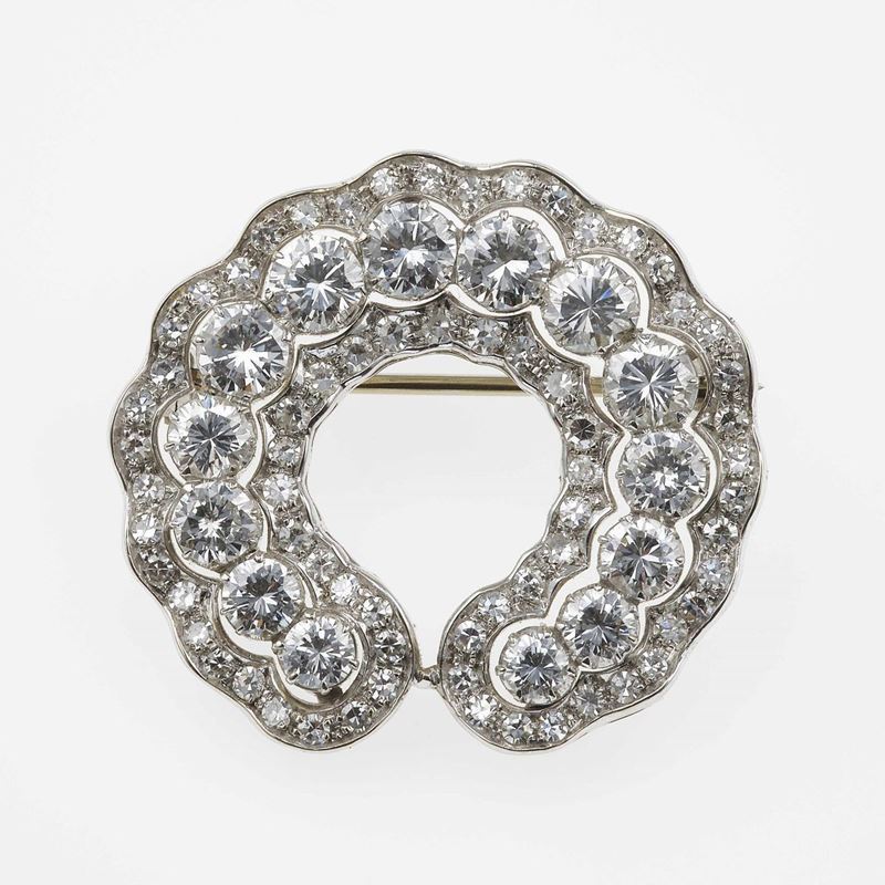 Spilla con diamanti  - Asta Fine Jewels - Cambi Casa d'Aste