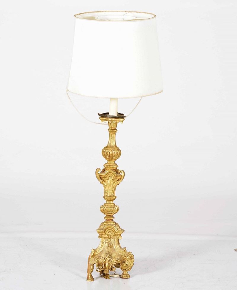 Candeliere in legno intagliato e dorato  - Auction Antique October | Cambi Time - Cambi Casa d'Aste