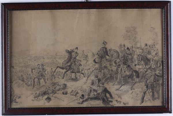 Anonimo, XIX secolo Scena di battaglia