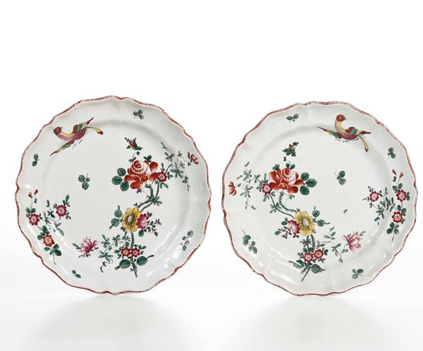 Coppia di piatti Alla maniera di Finck, XX secolo
