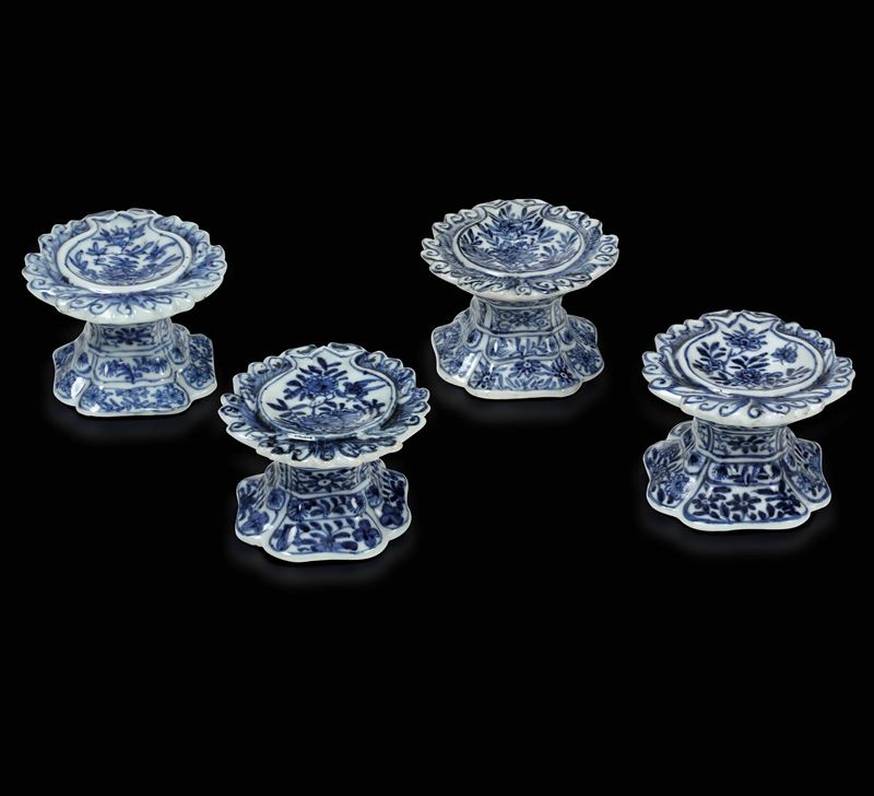 Four porcelain salt cellars, China, Qing Dynasty  - Auction Fine Chinese Works of Art - Cambi Casa d'Aste