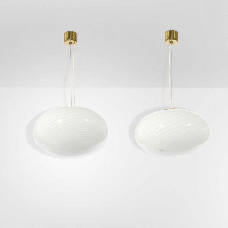 Venini,Murano : Due lampade a sospensione  - Auction 20th century furniture - Cambi Casa d'Aste