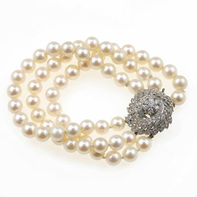 Bracciale a Tre Fili di Perle Coltivate