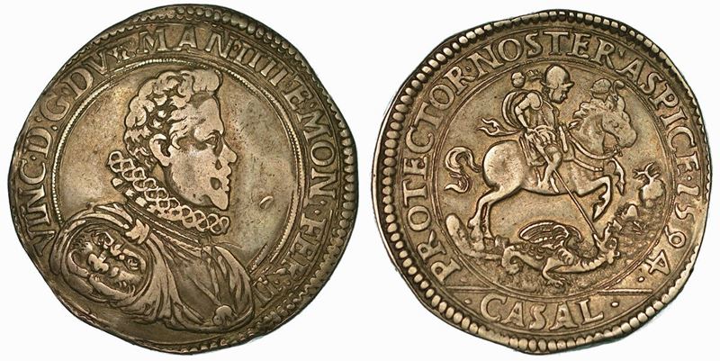 CASALE. VINCENZO I GONZAGA, 1587-1612. Ducatone 1594.  - Auction Numismatics - Cambi Casa d'Aste