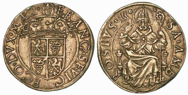 MILANO. FRANCESCO II SFORZA, 1521-1535. Testone.  - Auction Numismatics - Cambi Casa d'Aste