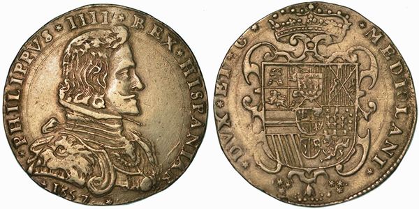 MILANO. FILIPPO IV D'ASBURGO, 1621-1665. Filippo 1657.