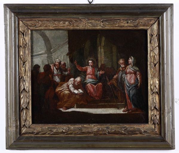 Scuola del XVII secolo Gesù tra i dottori