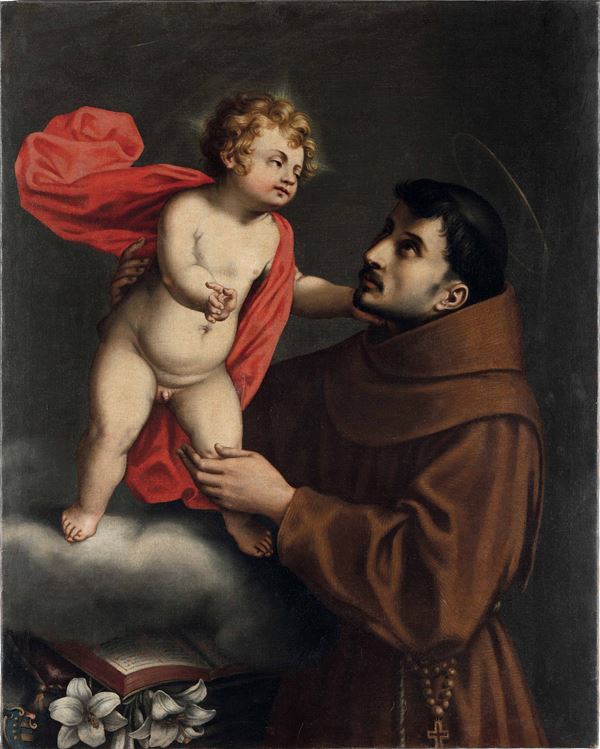 Scuola lombarda del XVII secolo Sant'Antonio col Bambino