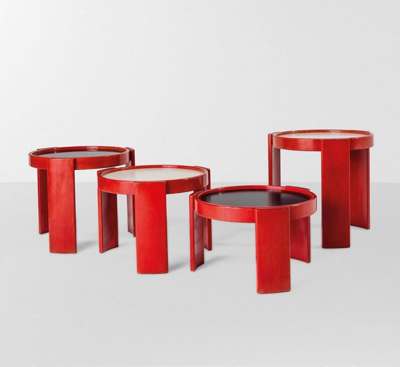 Gino Frattini : Set di 4 tavolini impilabili. mod. 780/783  - Auction Design 200 - Cambi Casa d'Aste