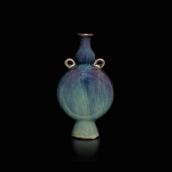A flambé porcelain flask, China, Qing Dynasty