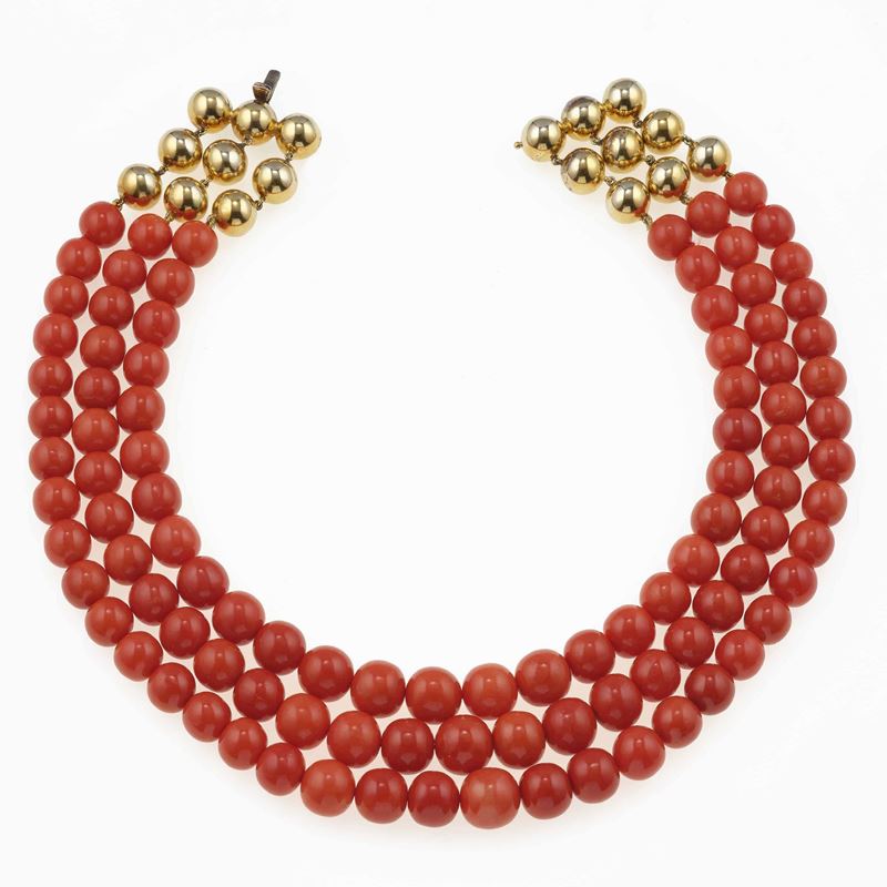 Coral and gold necklace  - Auction Fine Jewels - Cambi Casa d'Aste