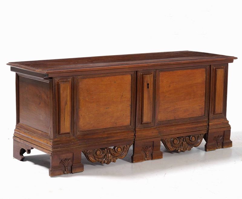 Cassapanca in legno intagliato. XIX secolo  - Auction Antique January - Cambi Casa d'Aste