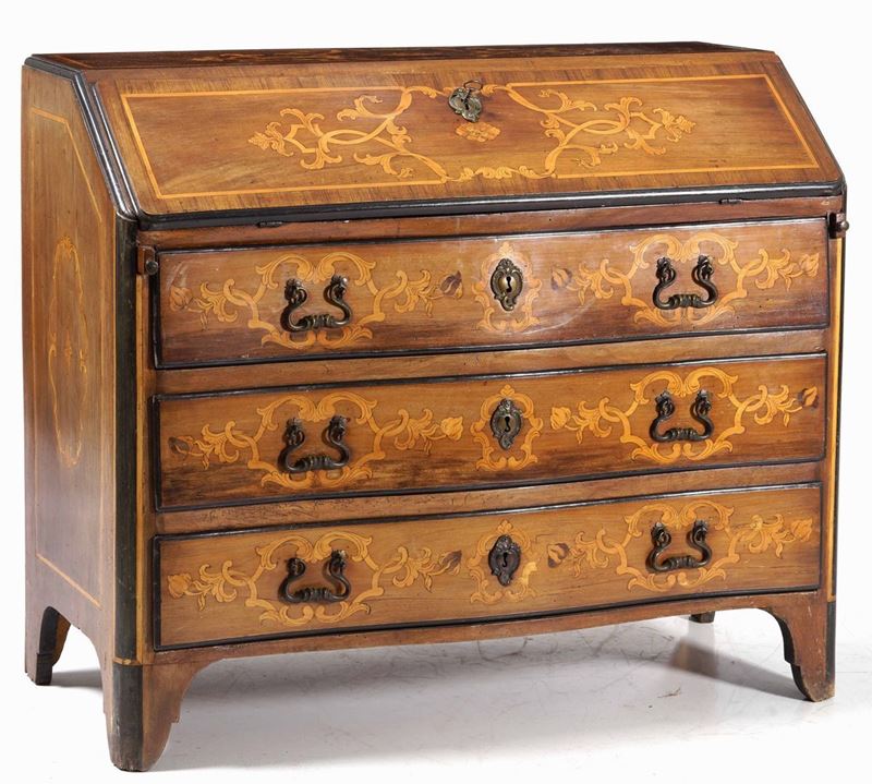 Ribalta in legno intarsiato e filettato. Piemonte XVIII secolo  - Auction Antique October | Cambi Time - Cambi Casa d'Aste