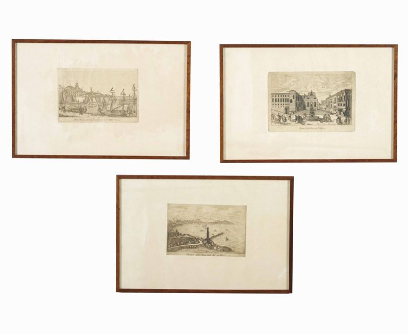 Tre stampe raffiguranti Genova  - Auction Antique October | Cambi Time - Cambi Casa d'Aste