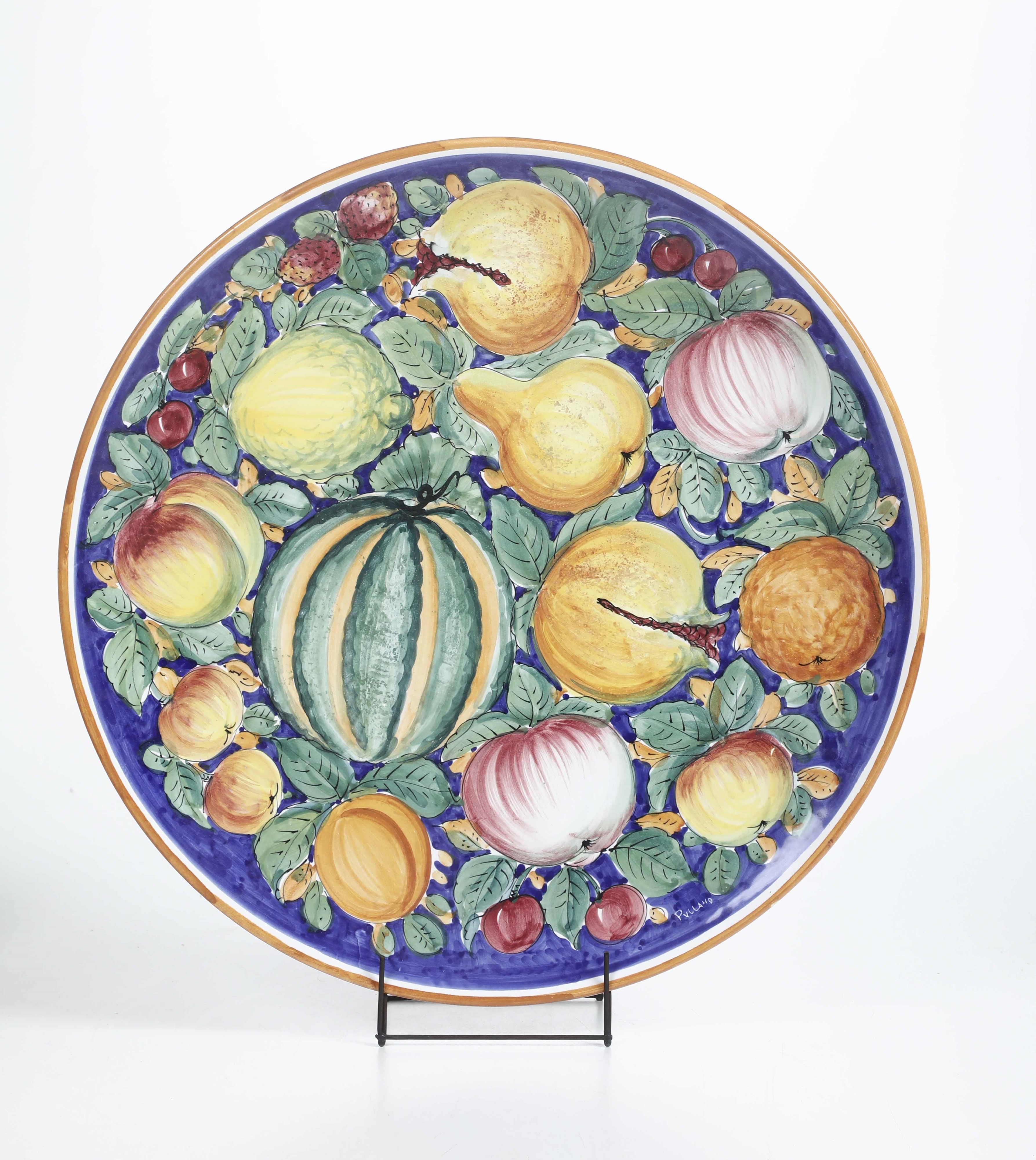 Due grandi piatti, Maiolica policroma, XX secolo