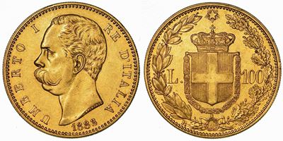 Regno D'italia. Umberto i di Savoia, 1878-1900. 100 Lire 1888.