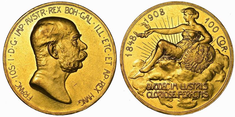 AUSTRIA. FRANZ JOSEPH, 1848-1916. 100 Corona 1908.  - Auction Numismatics - Cambi Casa d'Aste