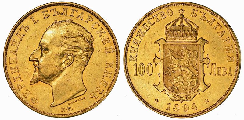 BULGARIA. FERDINAND I, 1887-1918. 100 Leva 1894. Kremnitz.  - Auction Numismatics - Cambi Casa d'Aste