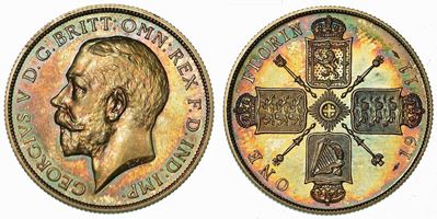 Regno Unito. George V, 1910-1936. Florin 1911. Londra.