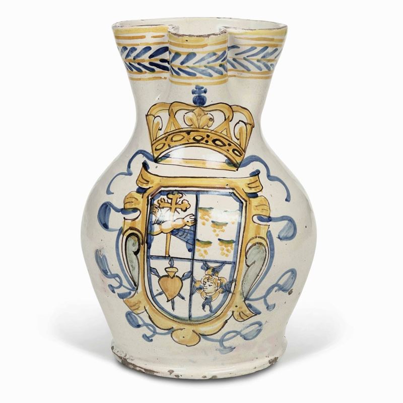 Grande boccale Napoli, datato 2 novembre 1741  - Auction Majolica and Porcelain - Cambi Casa d'Aste