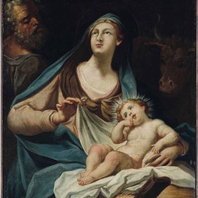 Scuola del XVIII secolo, Sacra Famiglia, olio su tela