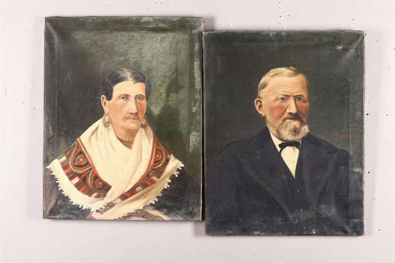 A. Dagnino Coppia di ritratti di anziani  - Asta Asta a Tempo Antiquariato - I - Cambi Casa d'Aste