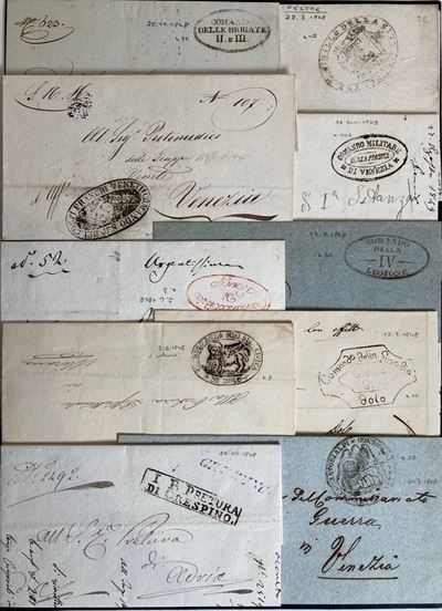Lotti e Collezioni - Repubblica Veneta 1848/1849 - Splendida Collezione in Otto Volumi di Oltre 2...