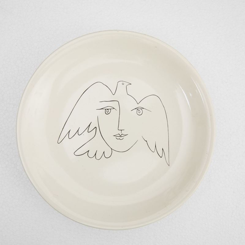 Pablo Picasso - Volto - Colomba della Pace (coppia di Piatti)