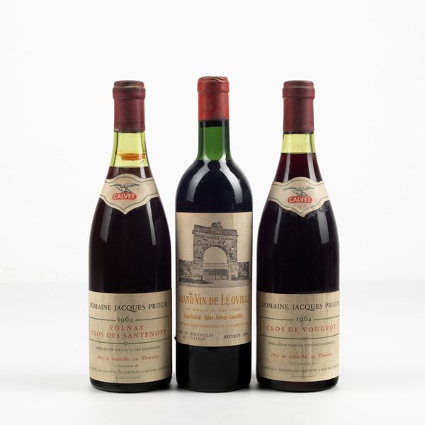 Domaine Jacques Prieur, Volnay Clos des Santenots Marquis de las Cases, Grand Vin de Leoville Saint Julien Domaine Jacques Prieur, Clos de Vougeot
