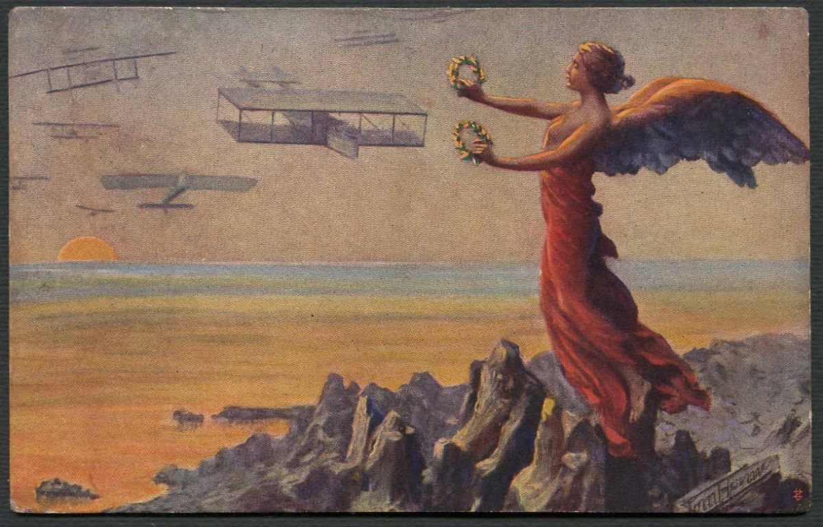 1910/1941, Quattro Bellissime Cartoline a Soggetto Aviatorio