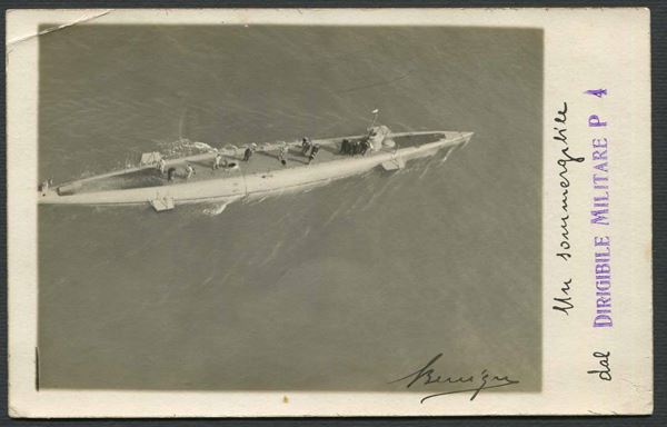 1912/13, Cartolina nuova che illustra un sommergibile in navigazione