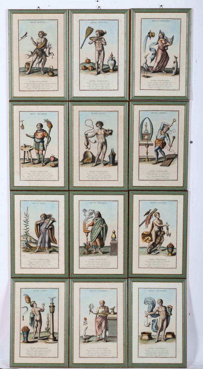 Peter Lambeck Secolo XVIII I dodici mesi  - Auction Old and Rare Books. Envravings - Cambi Casa d'Aste