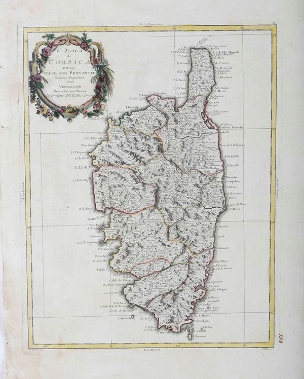 Antonio Zatta - L'Isola di Corsica divisa nelle sue province. Venezia, 1781.