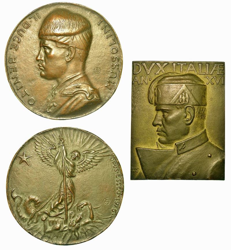ITALIA. Lotto di una placca e una medaglia.  - Auction Numismatics - Cambi Casa d'Aste