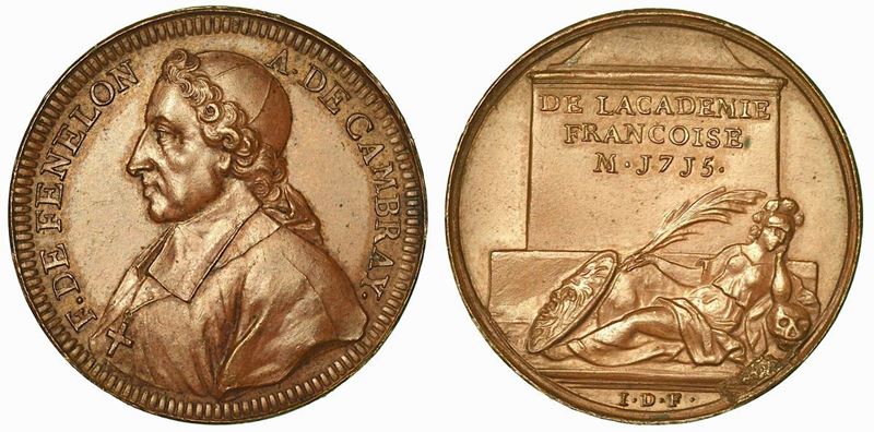 SVIZZERA. GINEVRA. Medaglia in bronzo. Per la morte di F. de Fénelon, arcivescovo.  - Auction Numismatics - Cambi Casa d'Aste