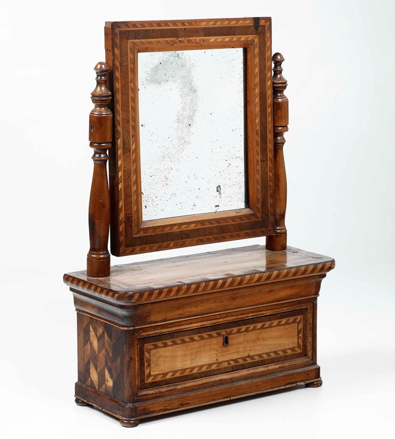 Psiche da tavolo intarsiata, prima metà del XIX secolo  - Auction Antique February - Cambi Casa d'Aste